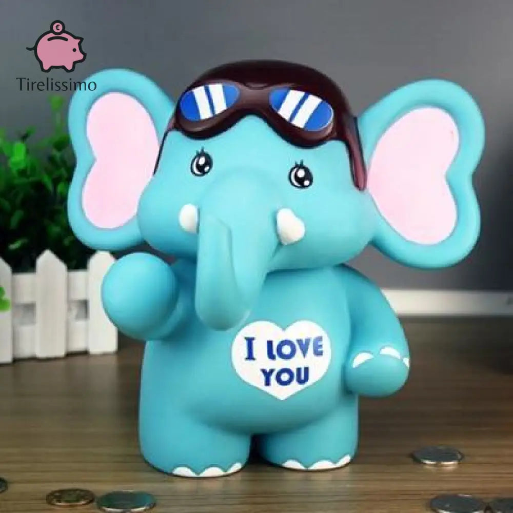 Tirelire Éléphant Personnalisé Bleu