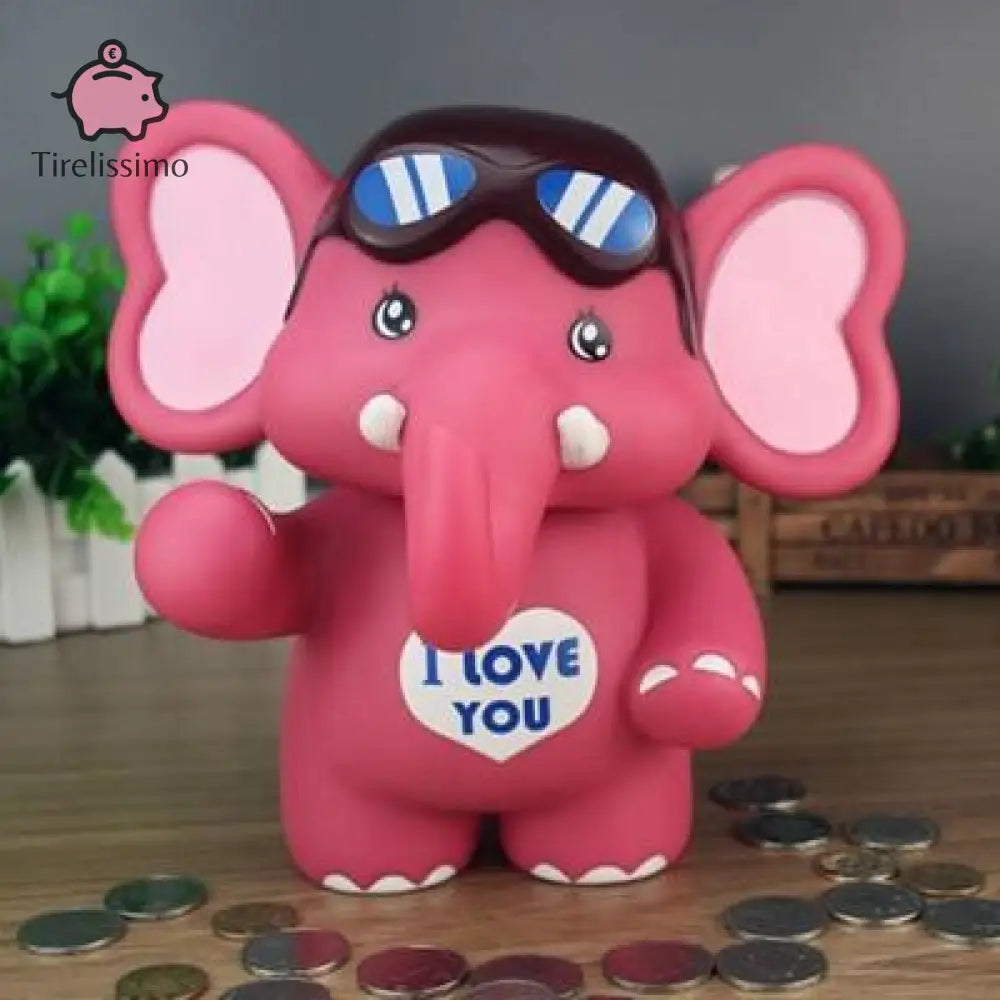 Tirelire Éléphant Personnalisé Rouge