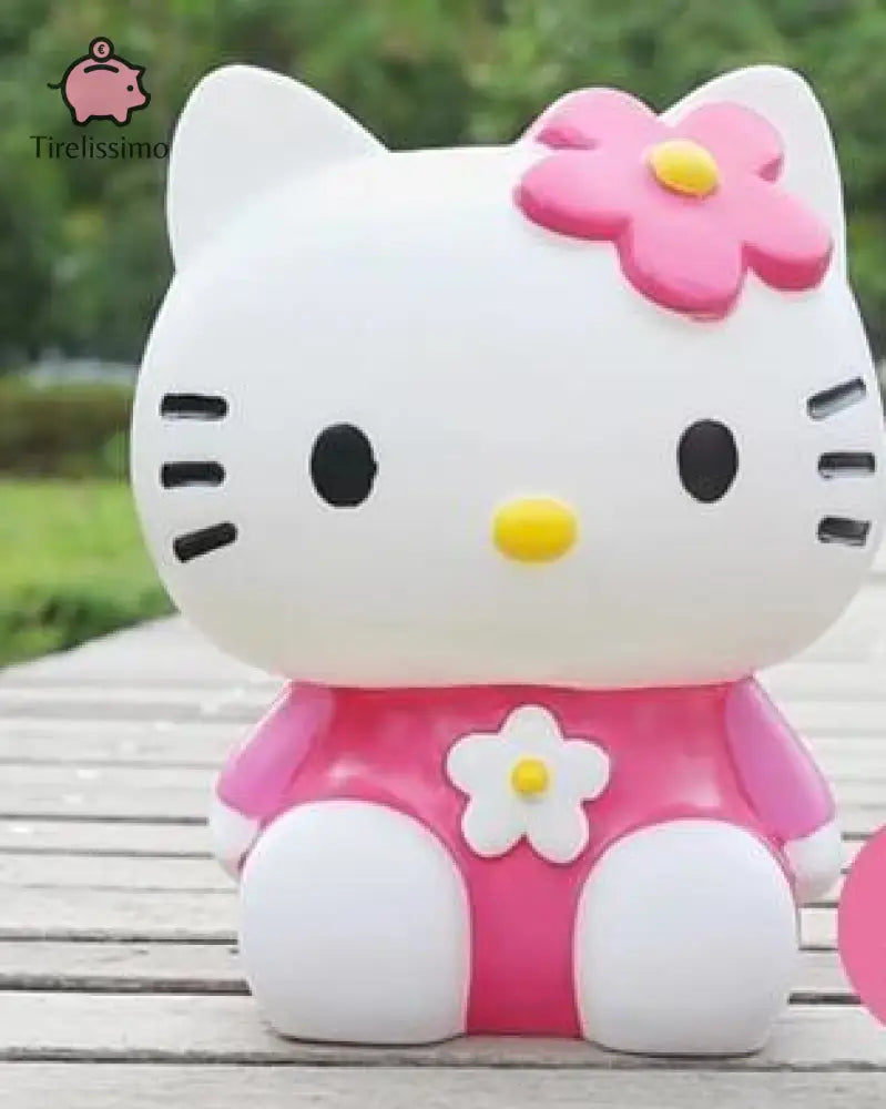 Tirelire Hello Kitty Rouge Avec Une Fleur