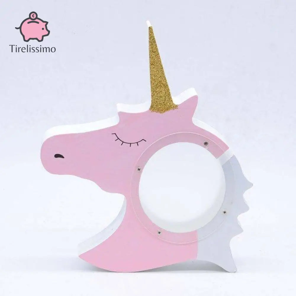 Tirelire Licorne En Bois Rose