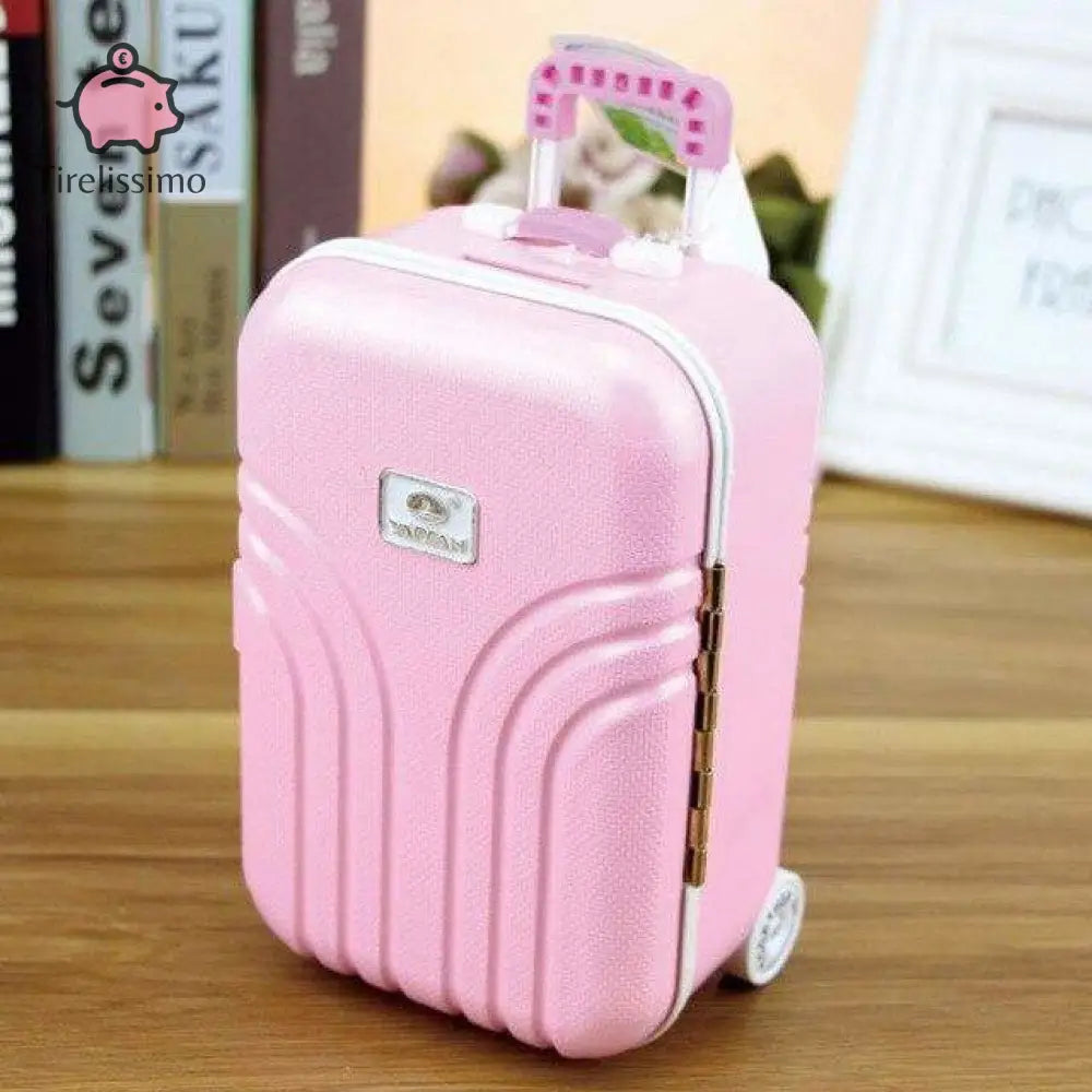 Tirelire Valise Voyage Rose
