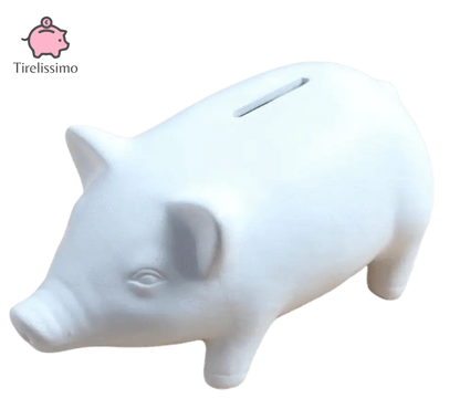 tirelire cochon porcelaine blanche