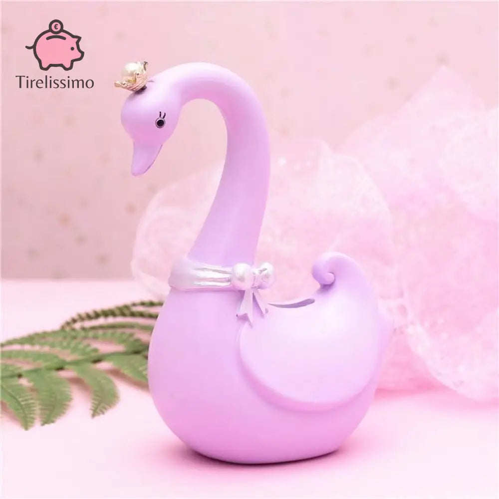 Tirelire Cygne Rose Violet / Petit