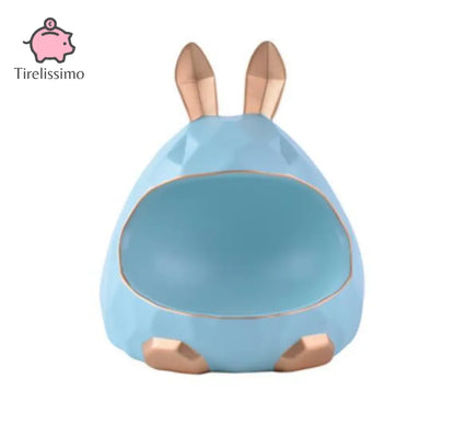 Tirelire Lapin Personnalisé Bleu Ciel