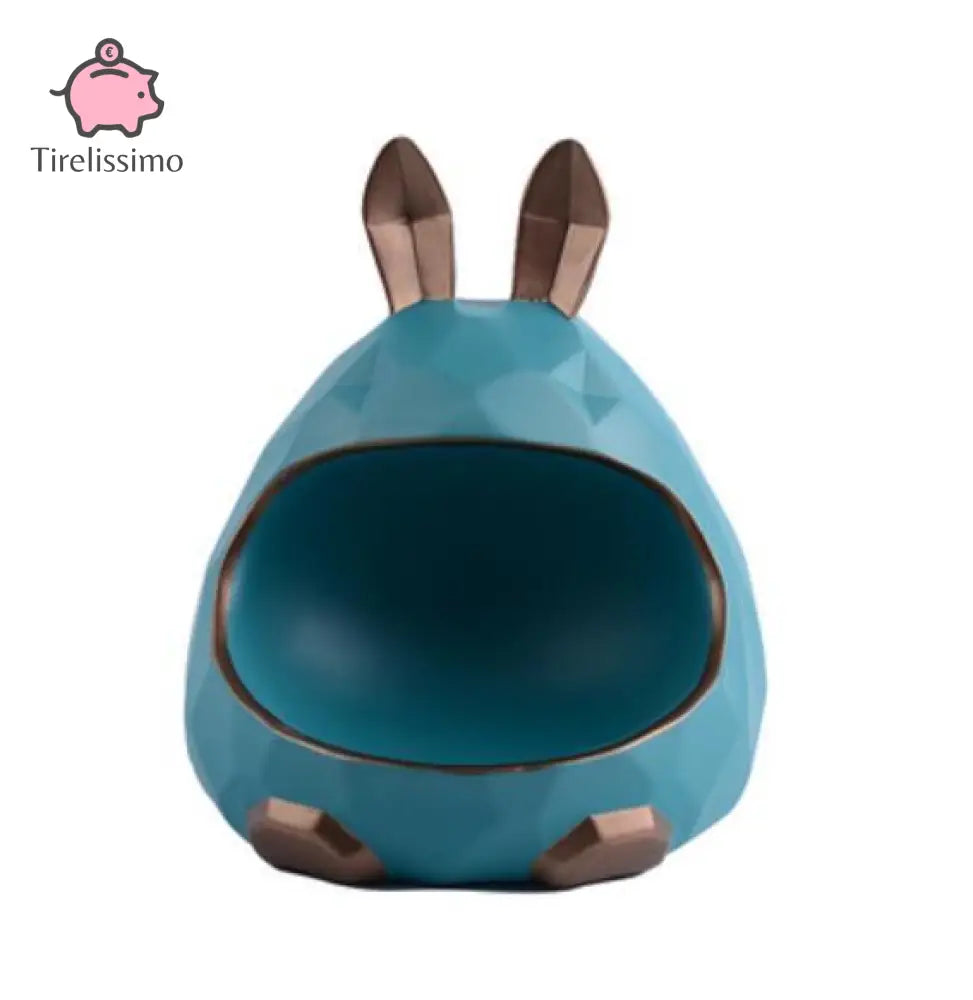 Tirelire Lapin Personnalisé Turquoise