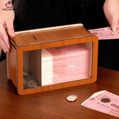 Tirelire à Objectif en Bois