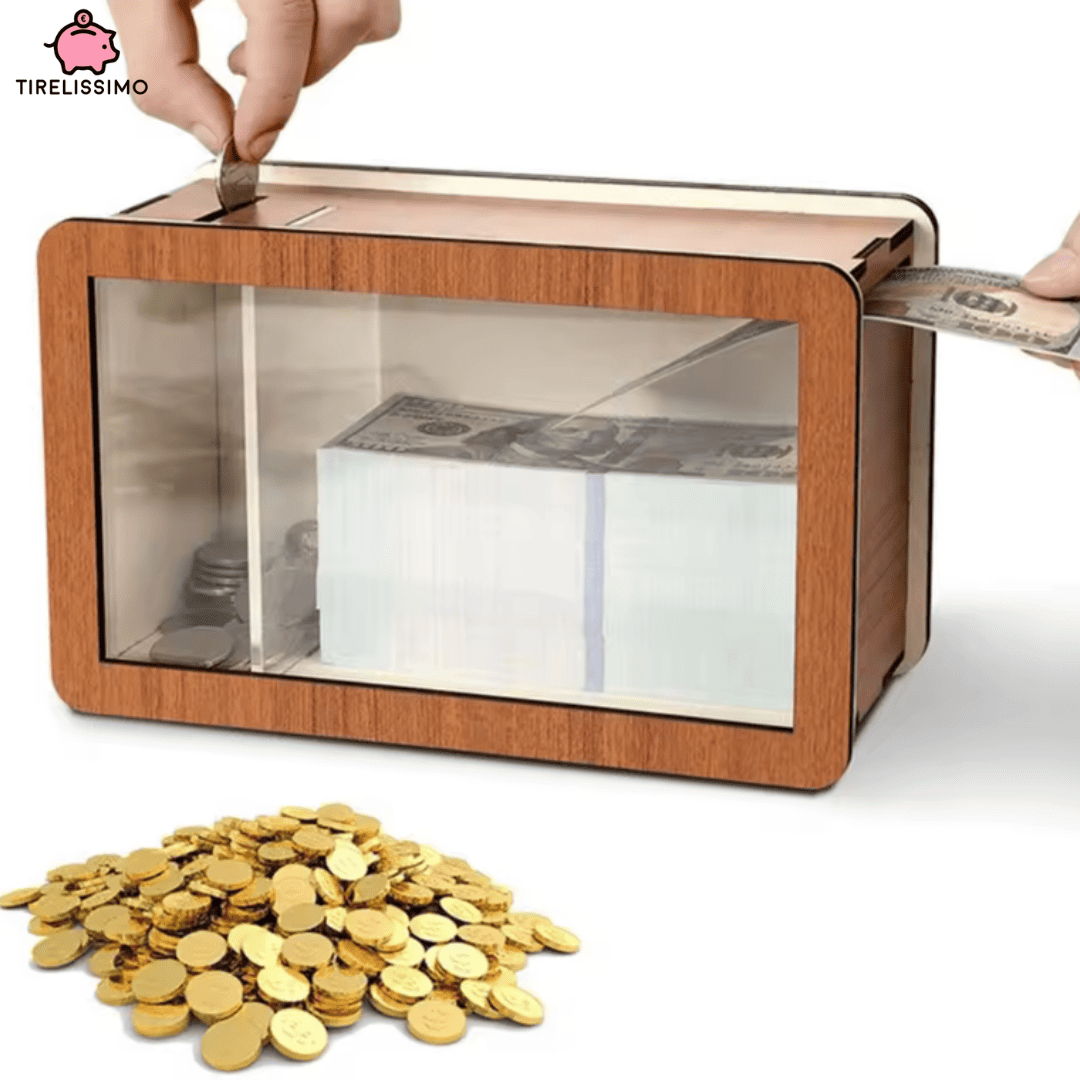 Tirelire à Objectif en Bois