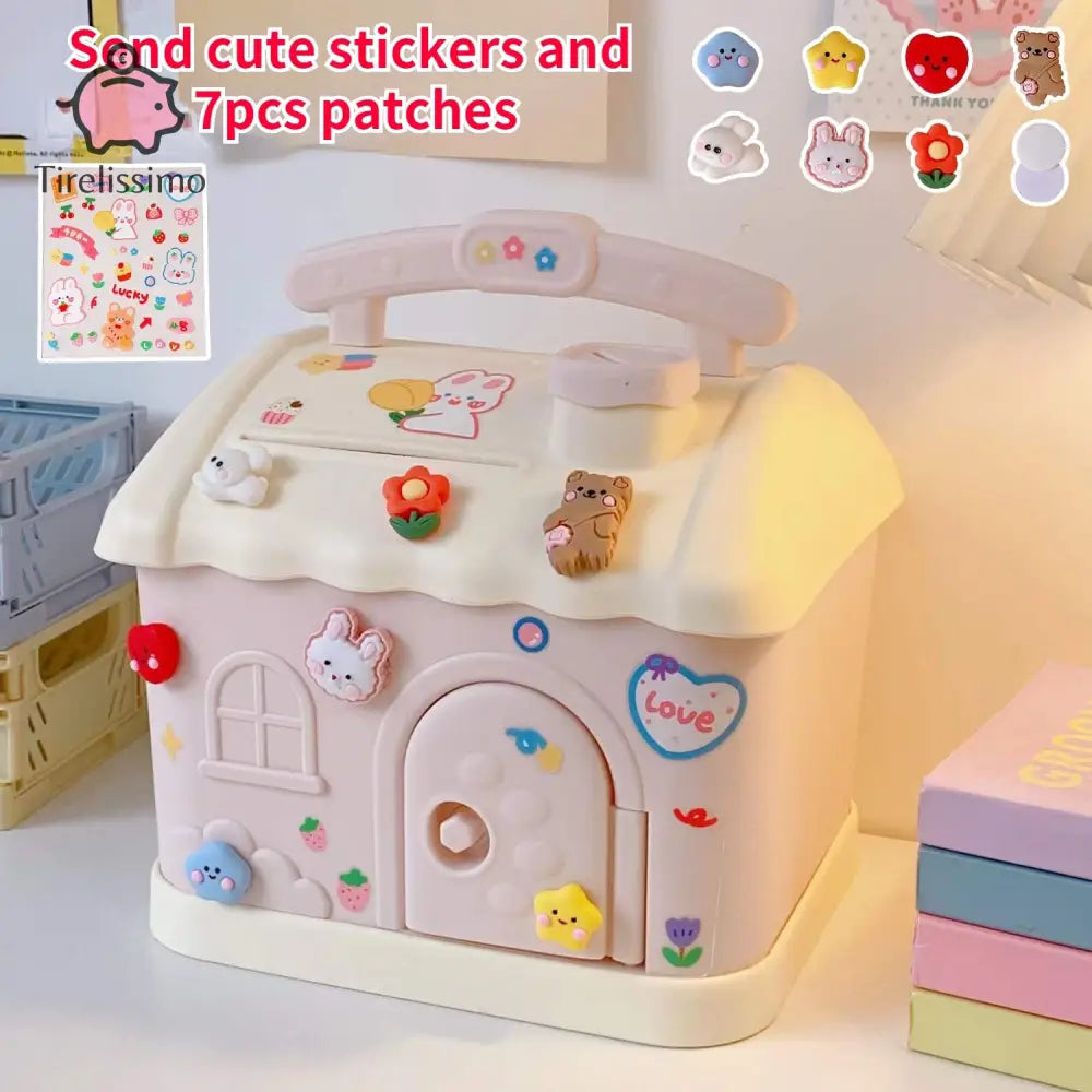 Tirelire Petite Fille Rose Stickers Plus